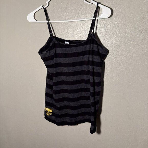 Bottom Drawers by College Concepts Tops - 🏈Iowa Hawkeyes🏈 spaghetti strap gray & black striped tank